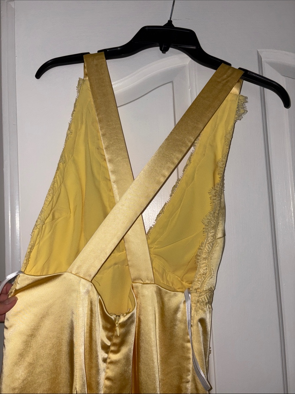 Yellow satin midi dress - Picture 5 of 5